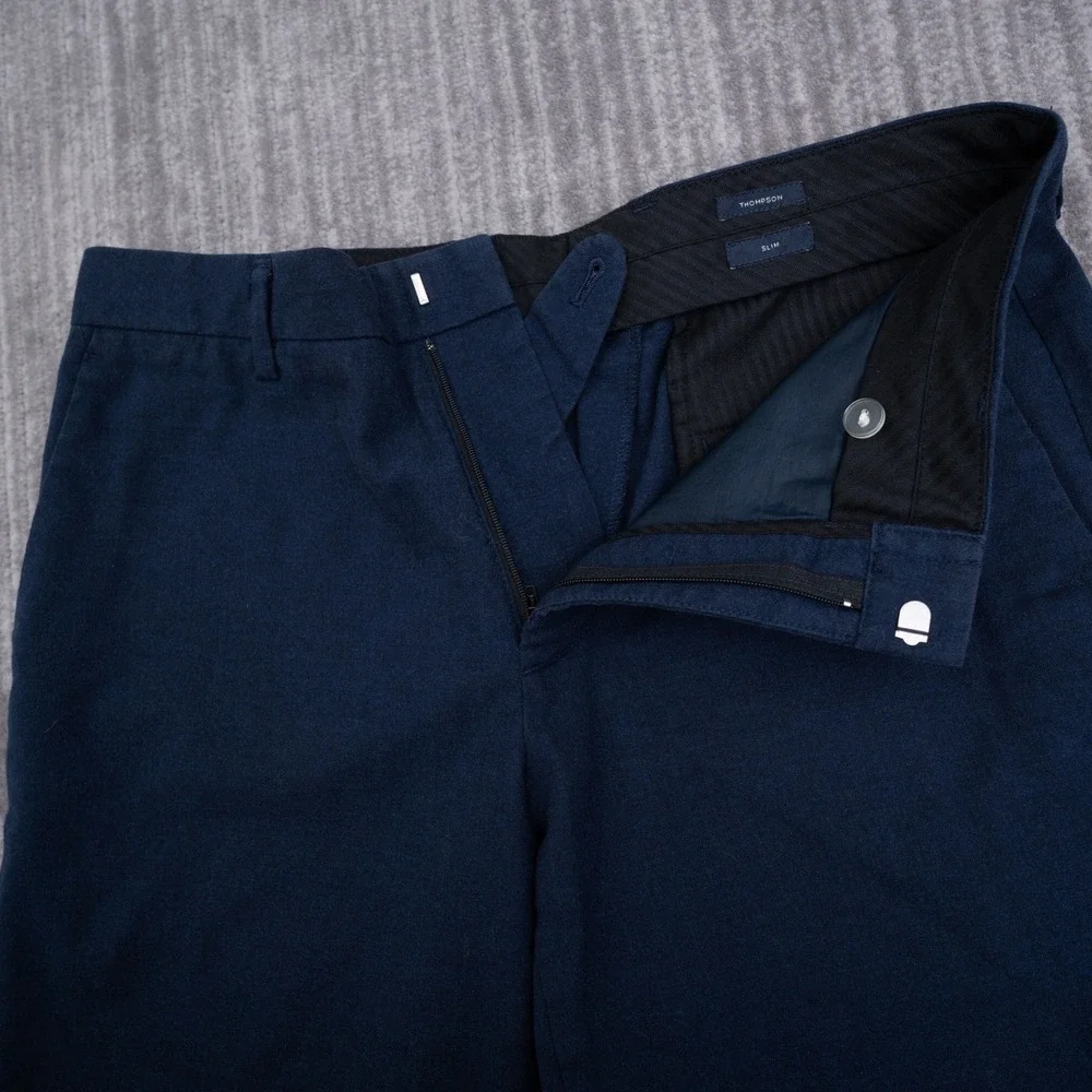 J.Crew Thompson Slim Dress Pants Men 30x30 Fit 32x27 Navy Blue Flex Wool
